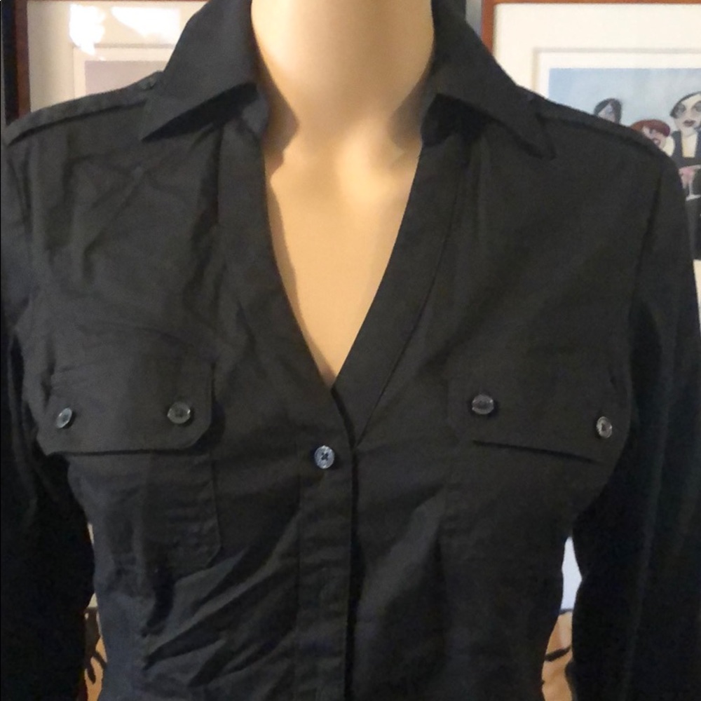 Express Black Button Down Blouse. Xs - image 2